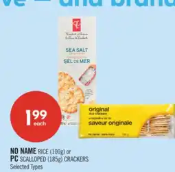 Shoppers Drug Mart NO NAME RICE (100g) or PC SCALLOPED (185g) CRACKERS offer
