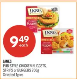 Shoppers Drug Mart JANES PUB STYLE CHICKEN NUGGETS, STRIPS or BURGERS offer