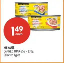 Shoppers Drug Mart NO NAME CANNED TUNA 85g - 170g offer