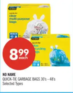 Shoppers Drug Mart NO NAME QUICK-TIE GARBAGE BAGS offer