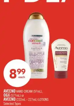 Shoppers Drug Mart AVEENO HAND CREAM (97mL), OGX (577mL) or AVEENO (222mL - 227mL) LOTIONS offer