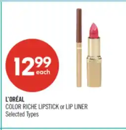 Shoppers Drug Mart L'ORÉAL COLOR RICHE LIPSTICK or LIP LINER offer