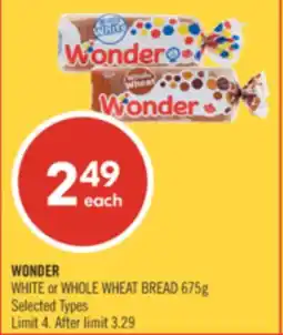 Shoppers Drug Mart WONDER WHITE or WHOLE WHEAT BREAD offer