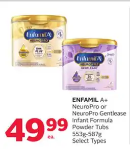 Rexall ENFAMIL A+ NeuroPro or NeuroPro Gentlease Infant Formula Powder Tubs 553g-587g offer