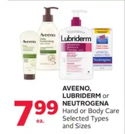 Rexall AVEENO, LUBRIDERM or NEUTROGENA Hand or Body Care offer