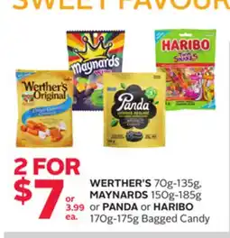 Rexall WERTHER'S 70g-135g, MAYNARDS 150g-185g or PANDA or HARIBO 170g-175g Bagged Candy offer