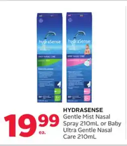 Rexall HYDRASENSE Gentle Mist Nasal Spray 210mL or Baby Ultra Gentle Nasal Care offer