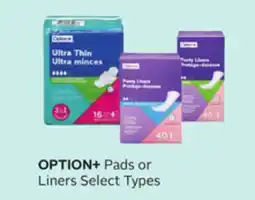 Rexall OPTION+ Pads or Liners offer
