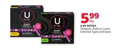 Rexall U BY KOTEX Tampons, Pads or Liners offer