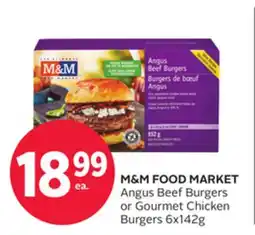 Rexall M&M FOOD MARKET Angus Beef Burgers or Gourmet Chicken Burgers offer