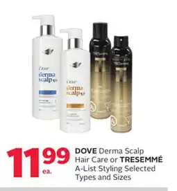 Rexall DOVE Derma Scalp Hair Care or TRESEMMÉ A-List Styling offer