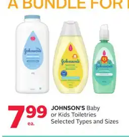 Rexall JOHNSON'S Baby or Kids Toiletries offer