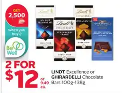 Rexall LINDT Excellence or GHIRARDELLI Chocolate Bars offer