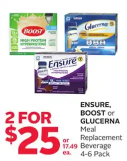 Rexall ENSURE, BOOST or GLUCERNA Meal Replacement Beverage offer
