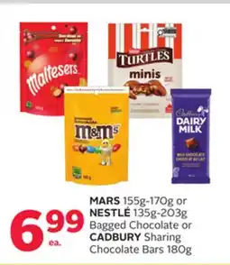 Rexall MARS 155g-170g or NESTLÉ 135g-203g Bagged Chocolate or CADBURY Sharing Chocolate Bars 180g offer