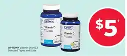 Rexall OPTION+ Vitamin D or D3 offer