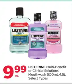 Rexall LISTERINE Multi-Benefit or Clinical Solutions Mouthwash offer