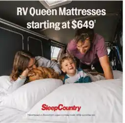 Sleep Country RV Queen Mattresses offer