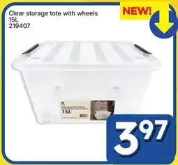 Rossy Clear storage tote with wheels offer