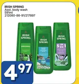 Rossy IRISH SPRING Asst. body wash offer