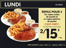 IGA REPAS POUR 2 Un repas cuisse de poulet et un repas poitrine de poulet offer