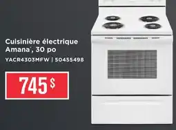 Leon's Amana Cuisinière électrique 4,8 pi³ blanc YACR4303MFW offer