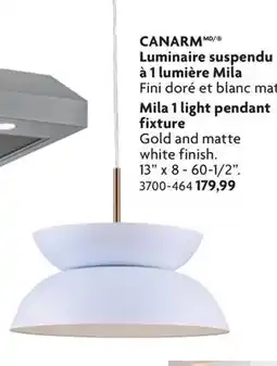 Home Hardware Mila 1 light pendant fixture offer