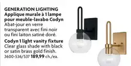 Home Hardware Codyn 1 light vanity fixture offer