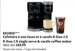Home Hardware K-Duo 2.0 K-Duo 2.0 single serve & carafe coffee maker offer