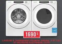 Leon's LAVEUSE À CHARGEMENT FRONTAL AMANA , 5 PI3 C.E.I. ET SÉCHEUSE ÉLECTRIQUE, 7,4 PI3 offer