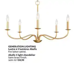 Home Hardware Abells 5 light chandelier offer