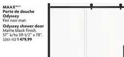 Home Hardware Odyssey shower door Matte black finish offer