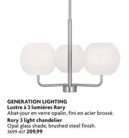 Home Hardware GENERATION LIGHTING Rory 3 light chandelier offer
