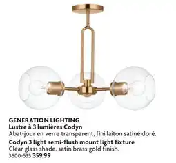 Home Hardware Codyn 3 light semi-flush mount light fixture offer