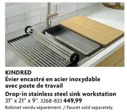 Home Hardware KINDRED Drop-in stainless steel sink workstation offer