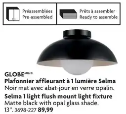 Home Hardware Selma 1 light flush mount light fixture offer