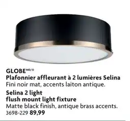 Home Hardware Selina 2 light flush mount light fixture offer