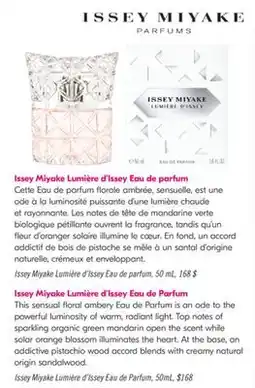 Pharmaprix Issey Miyake Lumière d'Issey Eau de Parfum offer