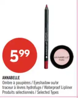 Pharmaprix ANNABELLE Eyeshadow or Waterproof Lipliner offer