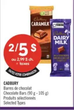 Pharmaprix CADBURY Chocolate Bars offer