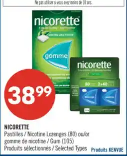 Pharmaprix NICORETTE Nicotine Lozenges (80) or Gum (105) offer