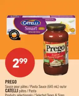 Pharmaprix PREGO Pasta Sauce (645 mL) or CATELLI Pasta offer