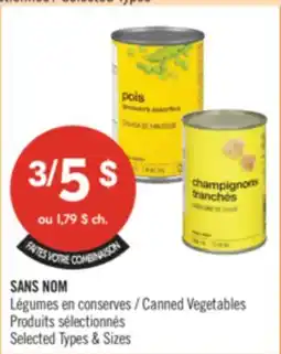Pharmaprix NO NAME Canned Vegetables offer