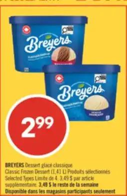 Pharmaprix BREYERS Classic Frozen Dessert offer
