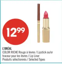 Pharmaprix L'ORÉAL COLOR RICHE Lipstick or Lip Liner offer