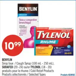 Pharmaprix BENYLIN Cough Syrup (100 mL - 250 mL), SUDAFED (20 -24) or TYLENOL (18 - 20) Cold Relief Products offer