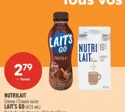 Pharmaprix NUTRILAIT Cream or LAIT'S GO offer