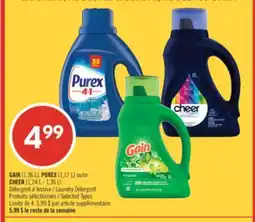 Pharmaprix GAIN (1,36 L), PUREX (1,17 L) or CHEER (1,24 L - 1,36 L) Laundry Detergent offer
