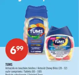 Pharmaprix TUMS Antacid Chewy Bites (28 - 32) or Tablets (60 - 100) offer