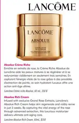 Pharmaprix Lancôme Crème riche Absolue offer